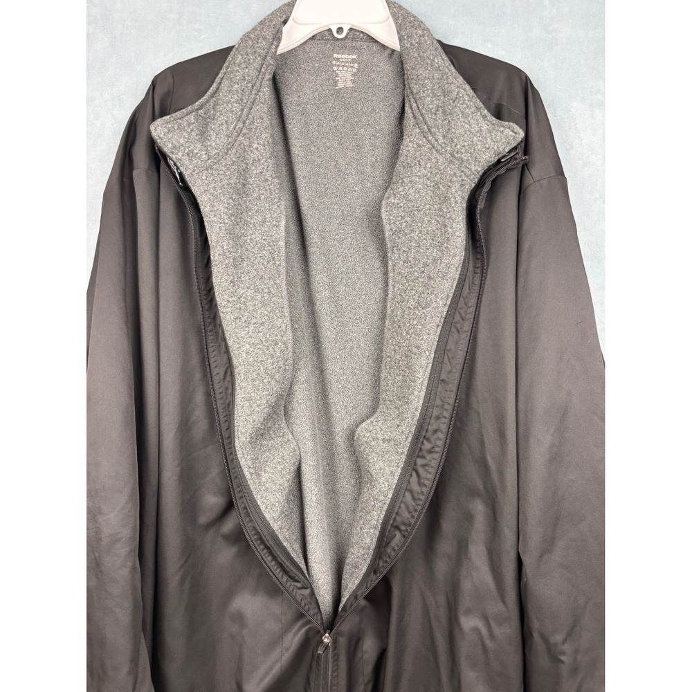 Reebok Golf Jacket Mens 4XLT Black Full Zip Fleece Lined Windbreaker Tall